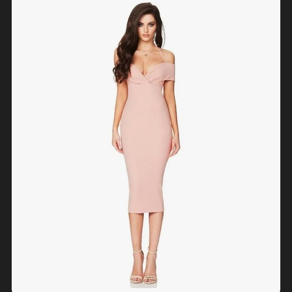 Nookie Dresses & Skirts - Nookie Athena Off Shoulder Midi Blush
